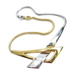 Givenchy 1977 “Unity” Two-Tone Necklace | Gold & Silver | Vintage
